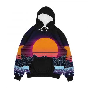 Outrun Sunset Men's All-Over-Print Hoodie