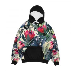 Painted Protea Pattern Men's All-Over-Print Hoodie