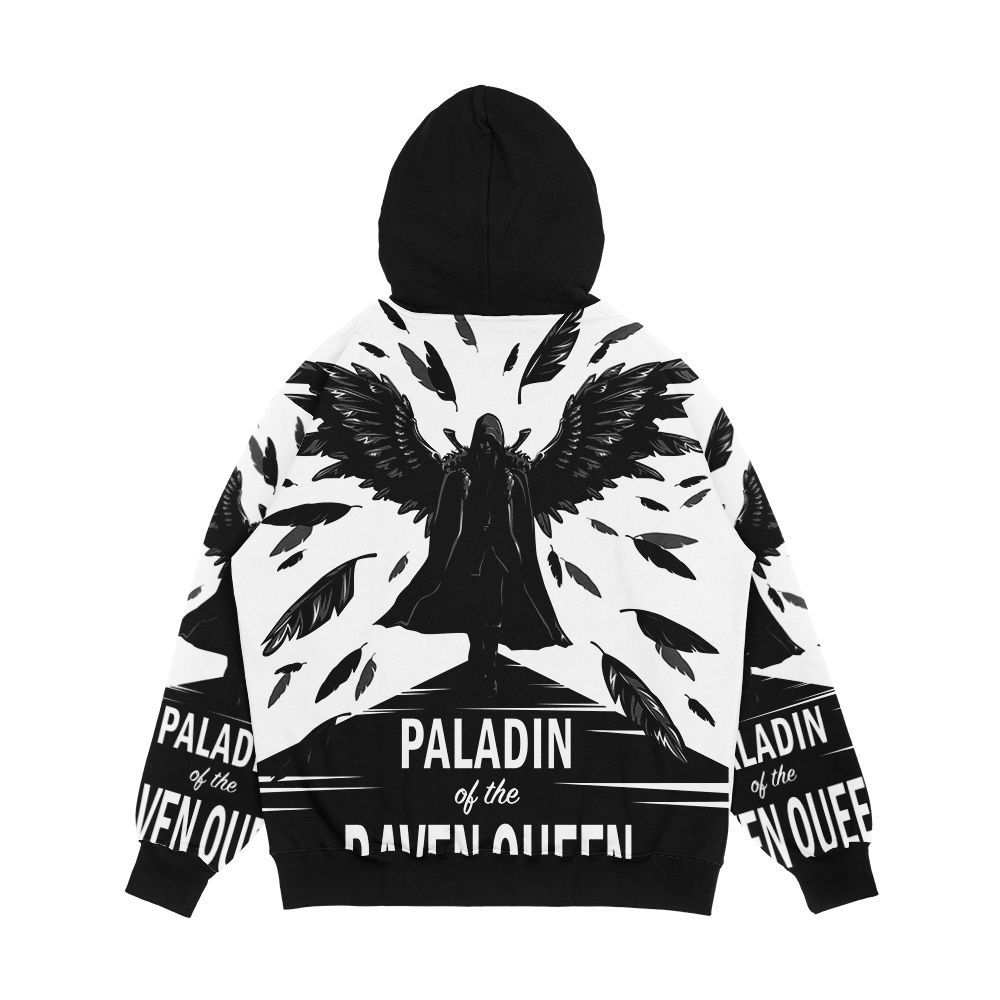 Paladin Of The Raven Queen B And W Variant Men's All-Over-Print Hoodie - Image 2
