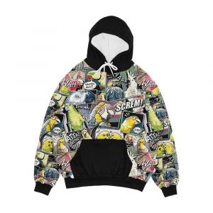 Parrots Comic Style Men's All-Over-Print Hoodie