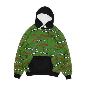 Pepe Allover Pattern Sad Frog Meme Men's All-Over-Print Hoodie