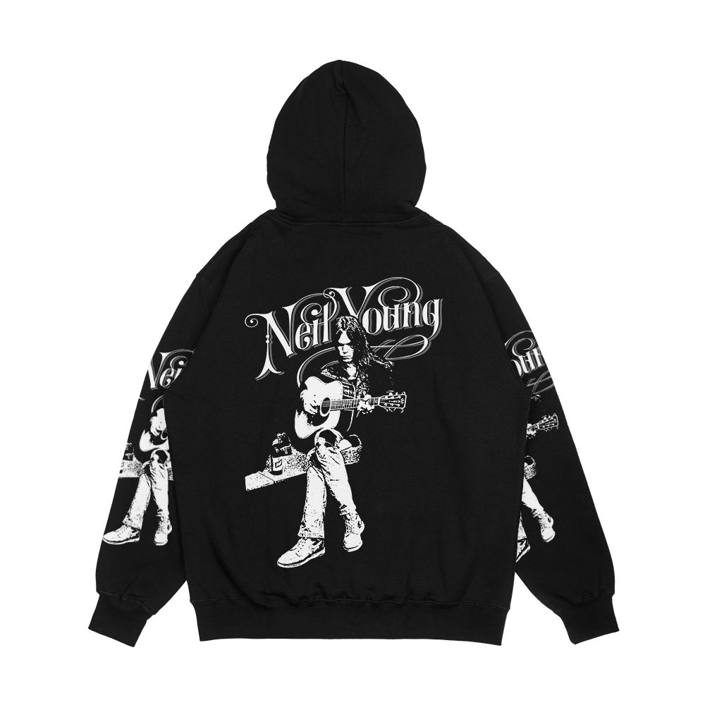 Perfects Art Styles Young Guitarist And Typorgraphy Men's All-Over-Print Hoodie - Image 2