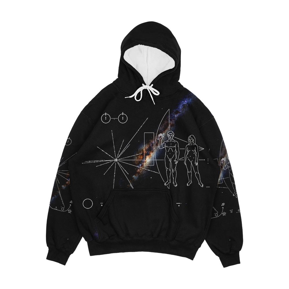 Pioneer 10 And Pioneer Plaque And Milky Way Galaxy Men's All-Over-Print Hoodie
