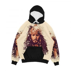 Pirates Of The Caribbean Jack Sparrow Splatter Men's All-Over-Print Hoodie