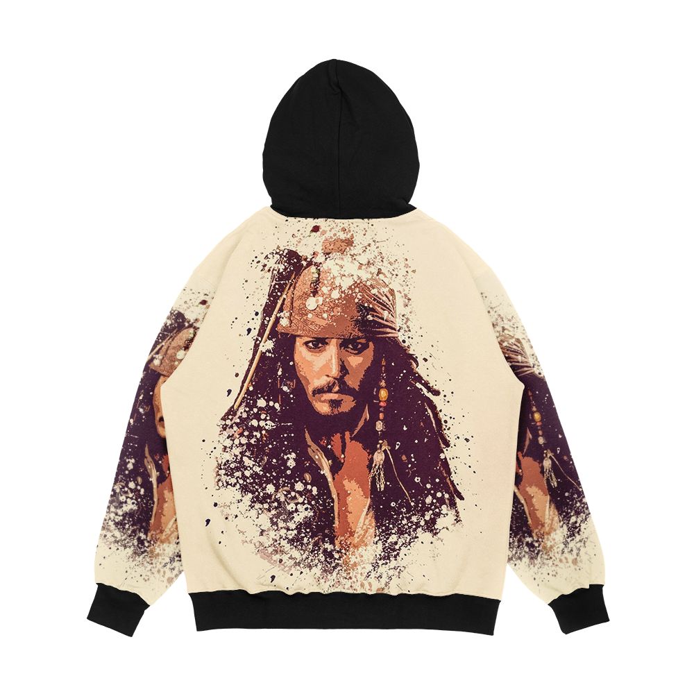 Pirates Of The Caribbean Jack Sparrow Splatter Men's All-Over-Print Hoodie - Image 2