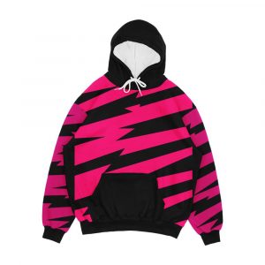 Pizzazz Pink Lightning Men's All-Over-Print Hoodie