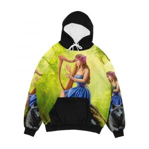 Playing The Harp Men's All-Over-Print Hoodie