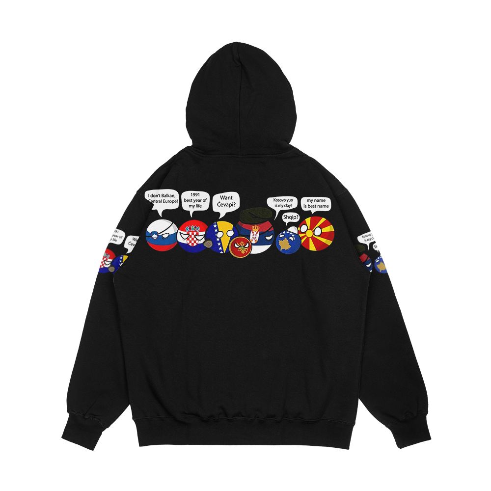 Polandball Yugoslavia Family Portrait With Dialogues Men's All-Over-Print Hoodie - Image 2