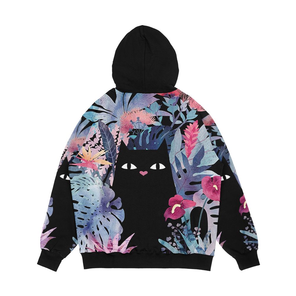 Popoki Pastel Black Velvet Men's All-Over-Print Hoodie - Image 2