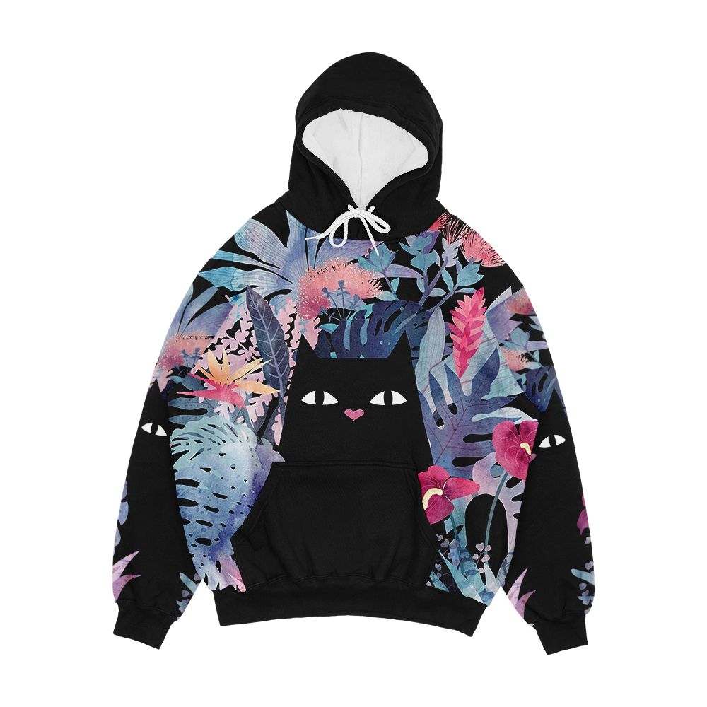 Popoki Pastel Black Velvet Men's All-Over-Print Hoodie