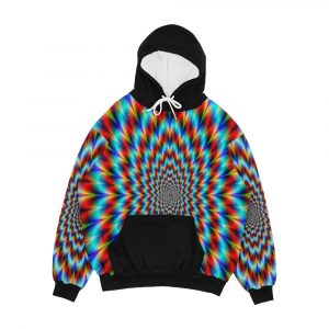 Psychedelic Optical Illusion Rainbow Pattern Men's All-Over-Print Hoodie