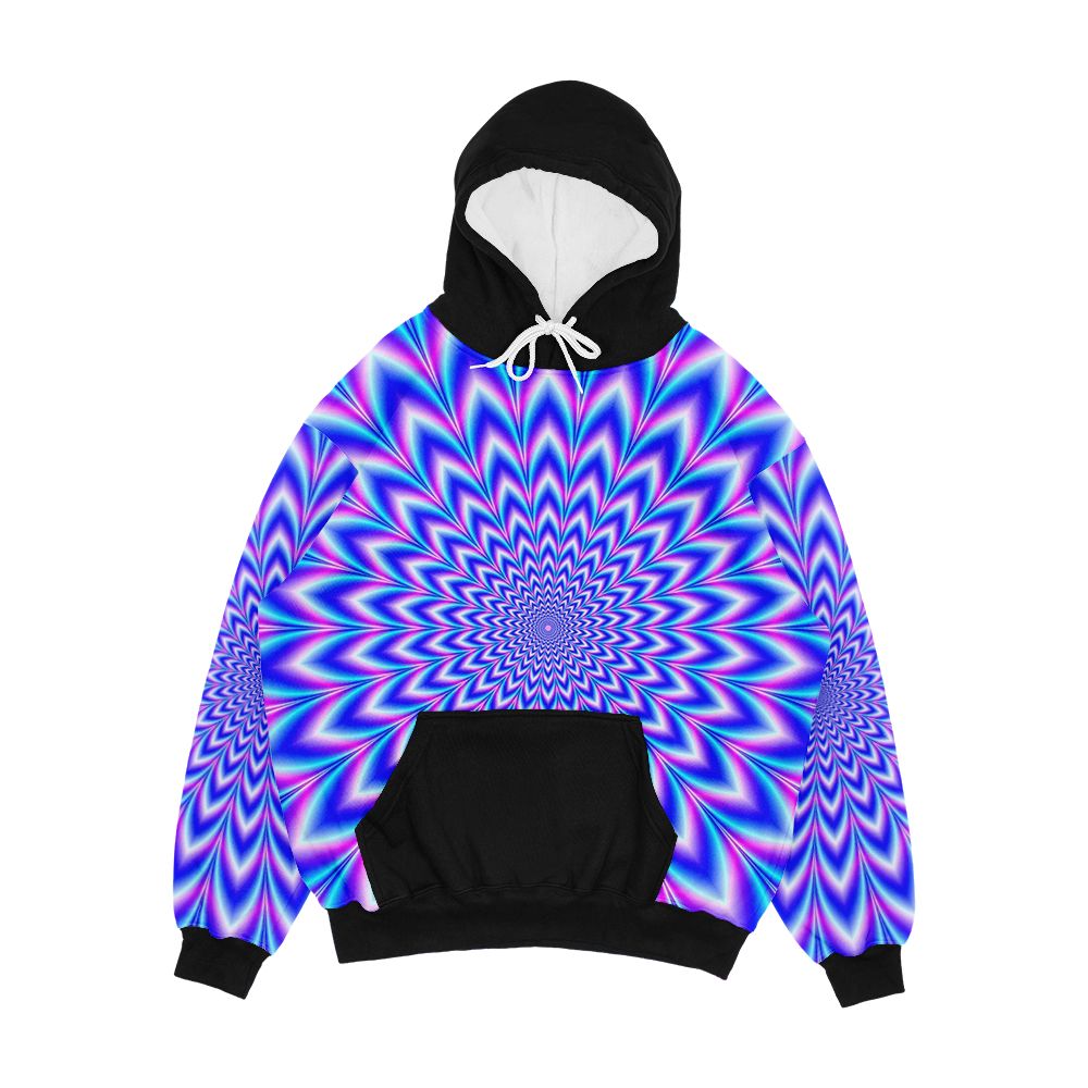 Psychedelic Pulse In Blue And Pink Men's All-Over-Print Hoodie