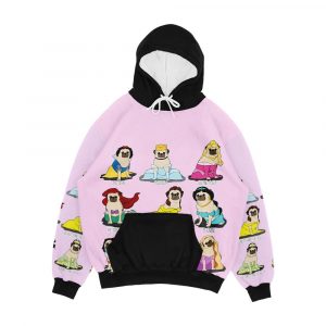 Pug Princesses Men's All-Over-Print Hoodie