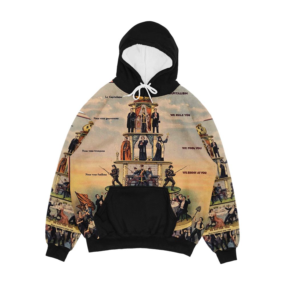 Pyramid Of Capitalist Systems Industrial Workers Of The World 1911 Anticapitalist Propaganda Poster Men's All-Over-Print Hoodie