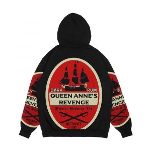 Alternative view of Queen Anne s Revenge Dark Rum Men's All-Over-Print Hoodie