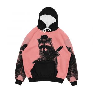 Raccoon Wielding Ukulele Men's All-Over-Print Hoodie