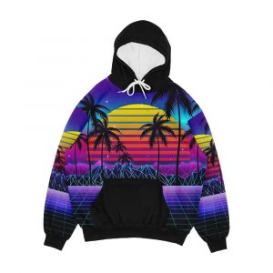 Radiant Sunset Synthwave Men's All-Over-Print Hoodie