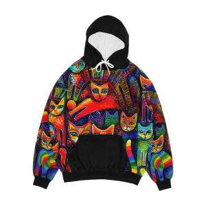 Rainbow Cats Acrylics Men's All-Over-Print Hoodie
