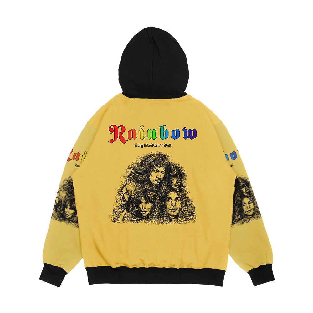 Rainbow Long Live Rock And Roll Men's All-Over-Print Hoodie - Image 2