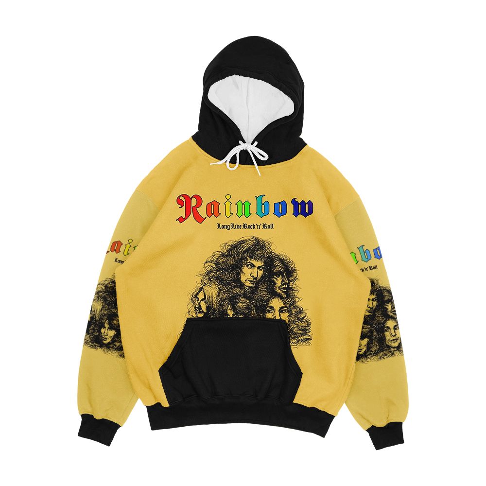 Rainbow Long Live Rock And Roll Men's All-Over-Print Hoodie