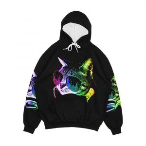 Rainbow Music Cat Men's All-Over-Print Hoodie