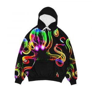 Rainbow Octopus Glow Men's All-Over-Print Hoodie