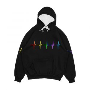 Rainbow Pulse Hearbeat Lgbt Men's All-Over-Print Hoodie