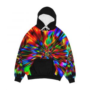 Rainbow Wormhole Tie Dye Pattern Men's All-Over-Print Hoodie