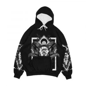 Ram Skull Monochrome Men's All-Over-Print Hoodie
