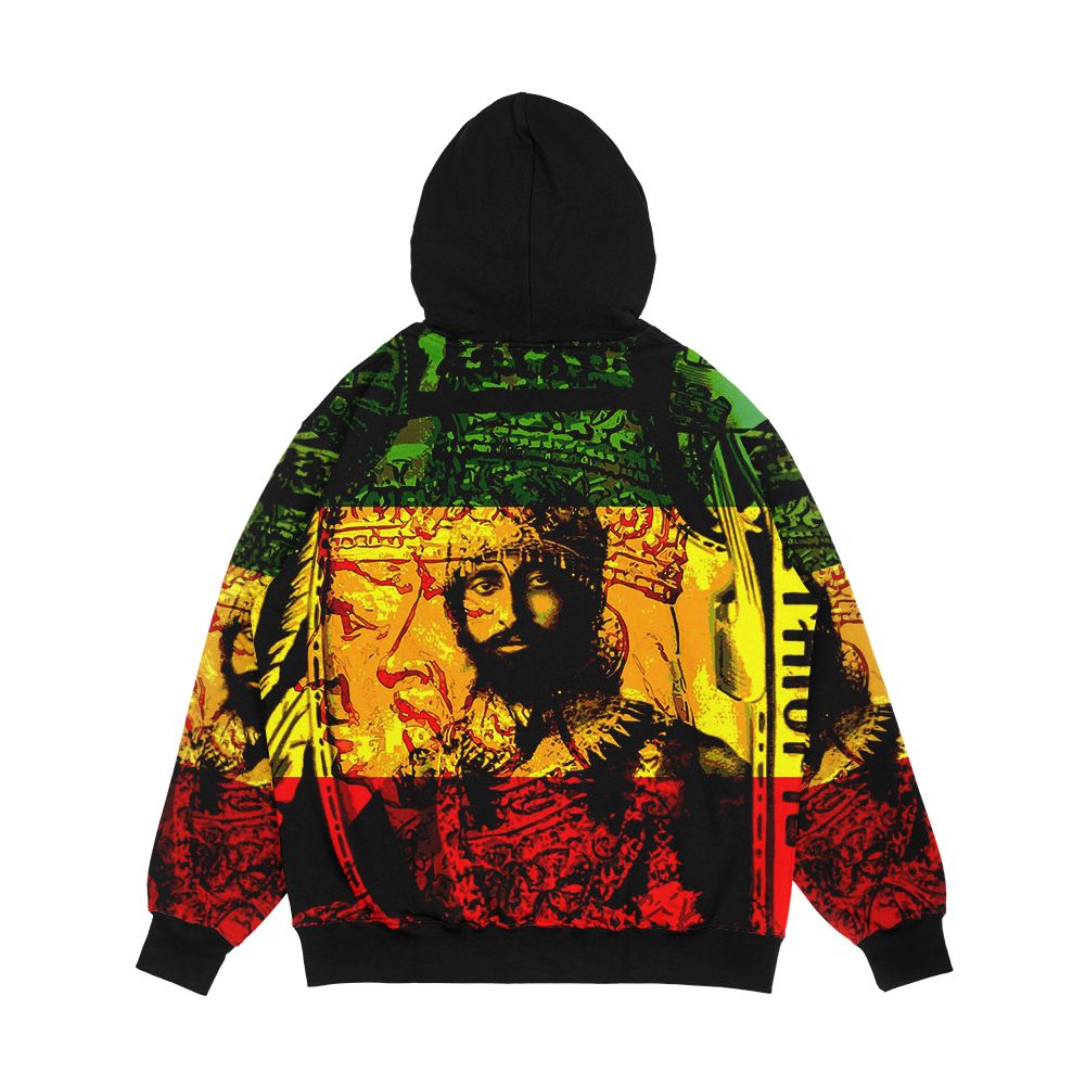 Rasta Haile Selassie Natural Mystic Lion Of Judah Men's All-Over-Print Hoodie - Image 2
