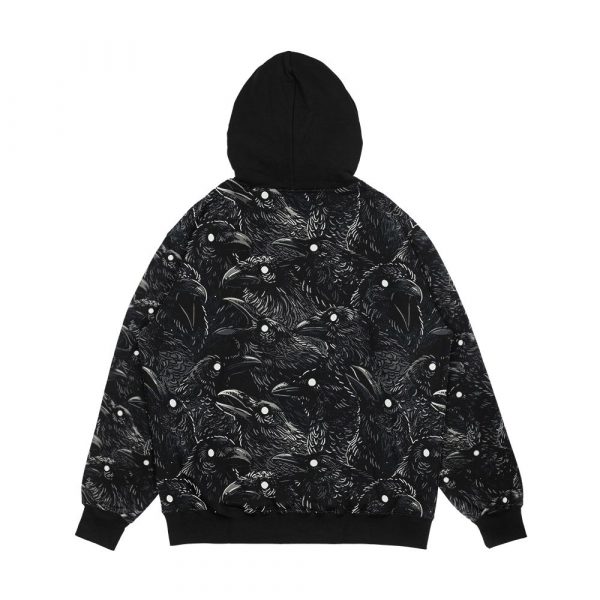 Raven Pattern 2 Men's All-Over-Print Hoodie - Image 2