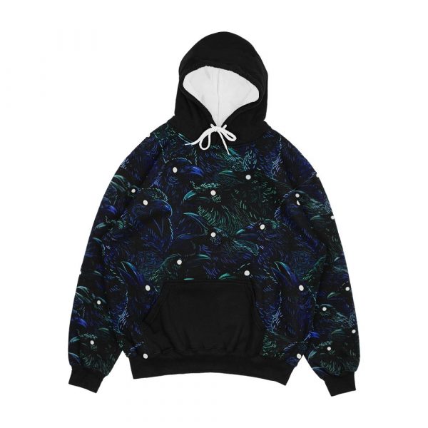Raven Pattern Men's All-Over-Print Hoodie