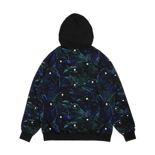 Raven Pattern Men's All-Over-Print Hoodie - Image 2