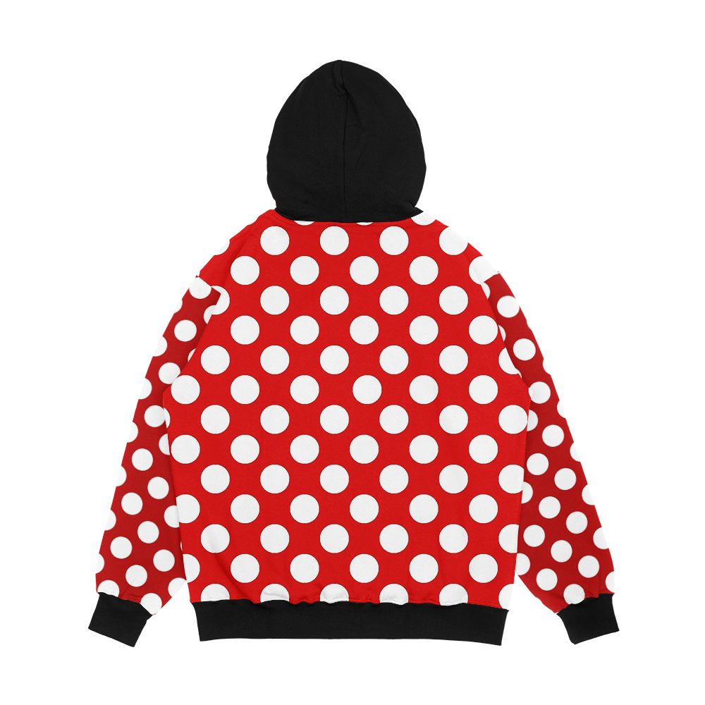 Red And White Polka Dots By Orikall Men's All-Over-Print Hoodie - Image 2