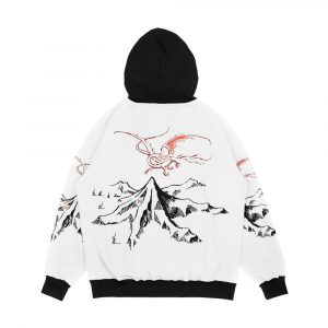 Alternative view of Red Dragon Above A Single Solitary Peak Fan Art Men's All-Over-Print Hoodie