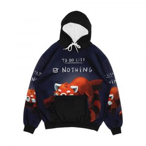 Red Panda Day To Do List Nothing Cute Fluffy Animal Procrastinate Men's All-Over-Print Hoodie