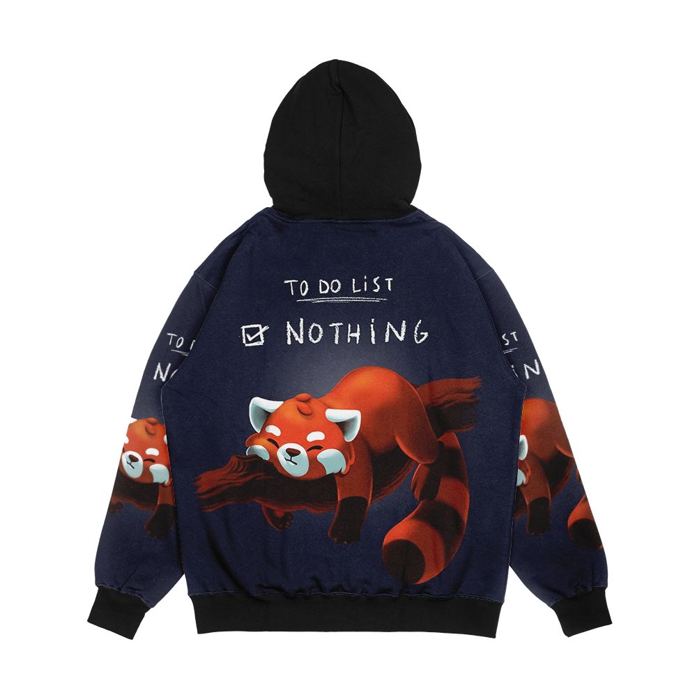 Red Panda Day To Do List Nothing Cute Fluffy Animal Procrastinate Men's All-Over-Print Hoodie - Image 2