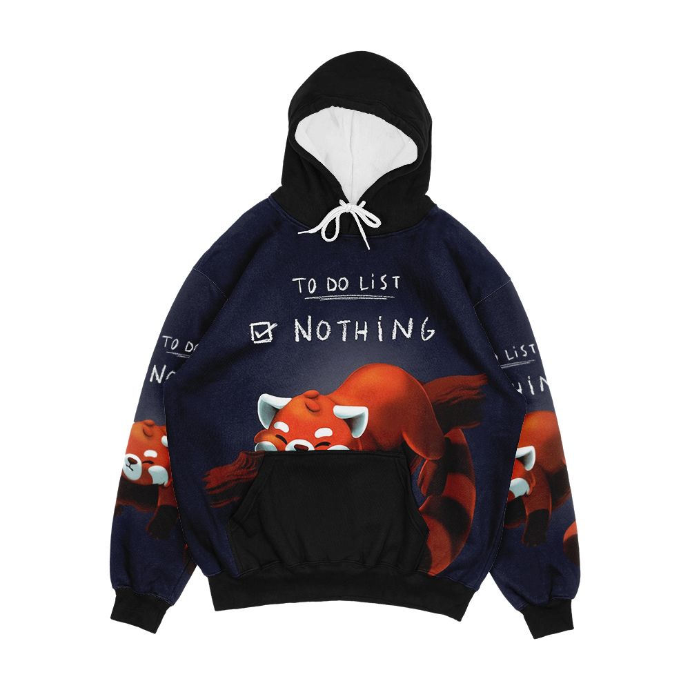 Red Panda Day To Do List Nothing Cute Fluffy Animal Procrastinate Men's All-Over-Print Hoodie