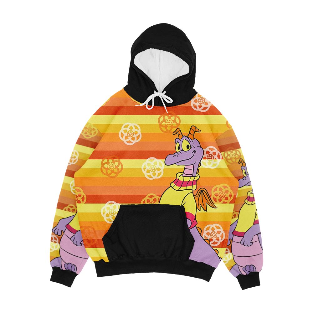 Retro Orange Stripe Figment Men's All-Over-Print Hoodie