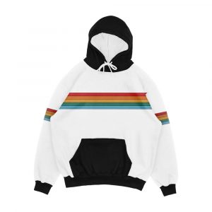 Retro Rainbow Stripes Thin Men's All-Over-Print Hoodie