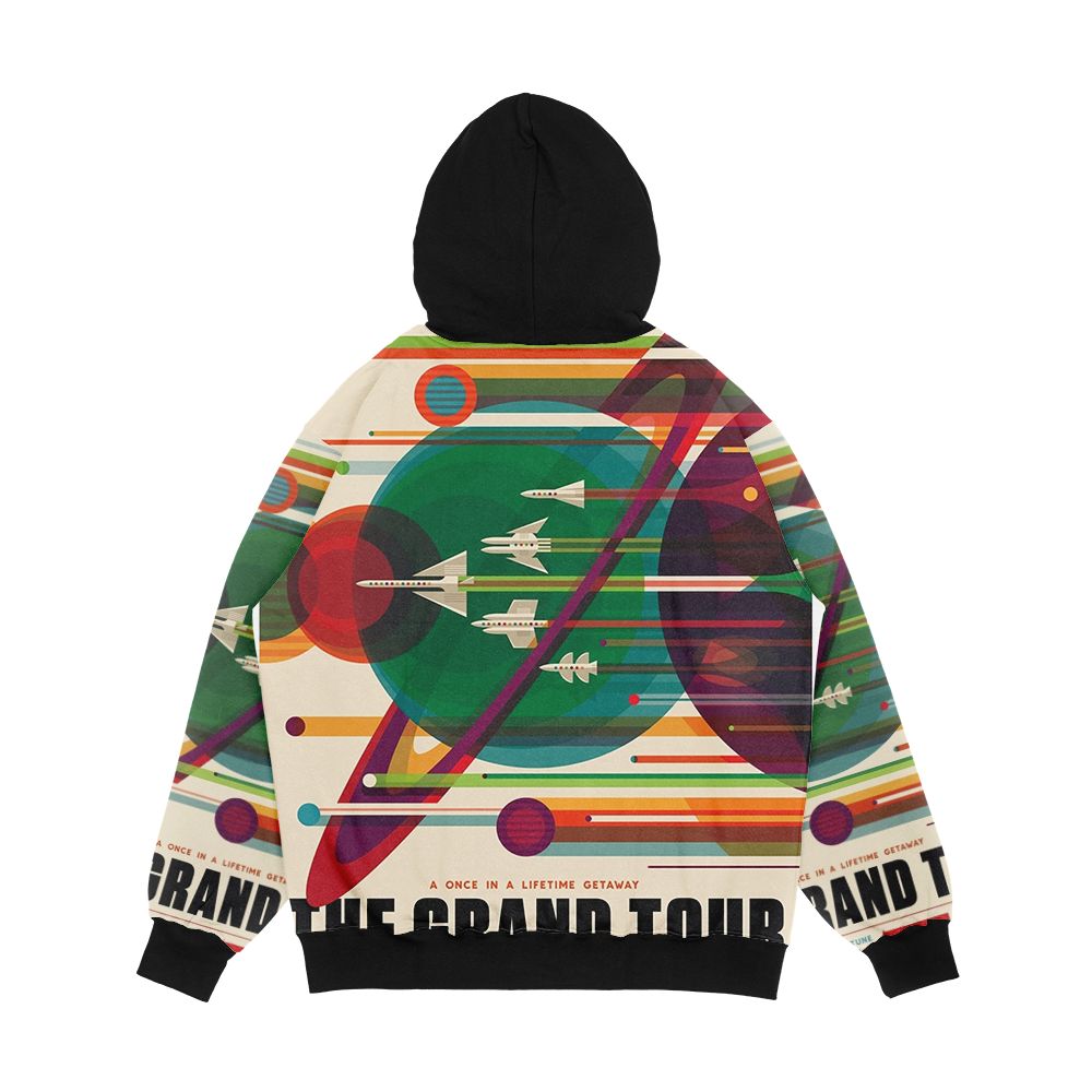 Retro Space Poster The Grand Tour Men's All-Over-Print Hoodie - Image 2