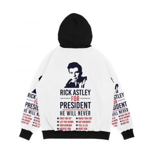 Alternative view of Rick Astley For President Men's All-Over-Print Hoodie