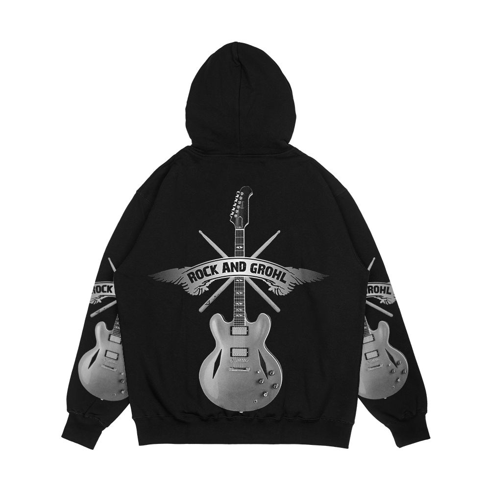 Rock And Grohl Awesome Drumstick And Guitar Original Design Men's All-Over-Print Hoodie - Image 2