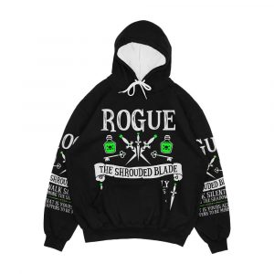 Rogue The Shrouded Blade Dungeons And Dragons White Text Men's All-Over-Print Hoodie