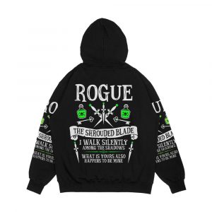 Alternative view of Rogue The Shrouded Blade Dungeons And Dragons White Text Men's All-Over-Print Hoodie