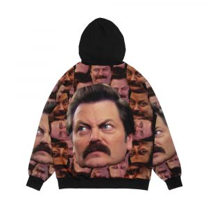 Alternative view of Ron Swanson Head Print Men's All-Over-Print Hoodie