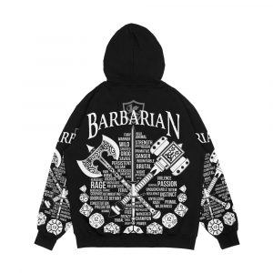 Alternative view of Rpg Class Series Barbarian White Version Men's All-Over-Print Hoodie