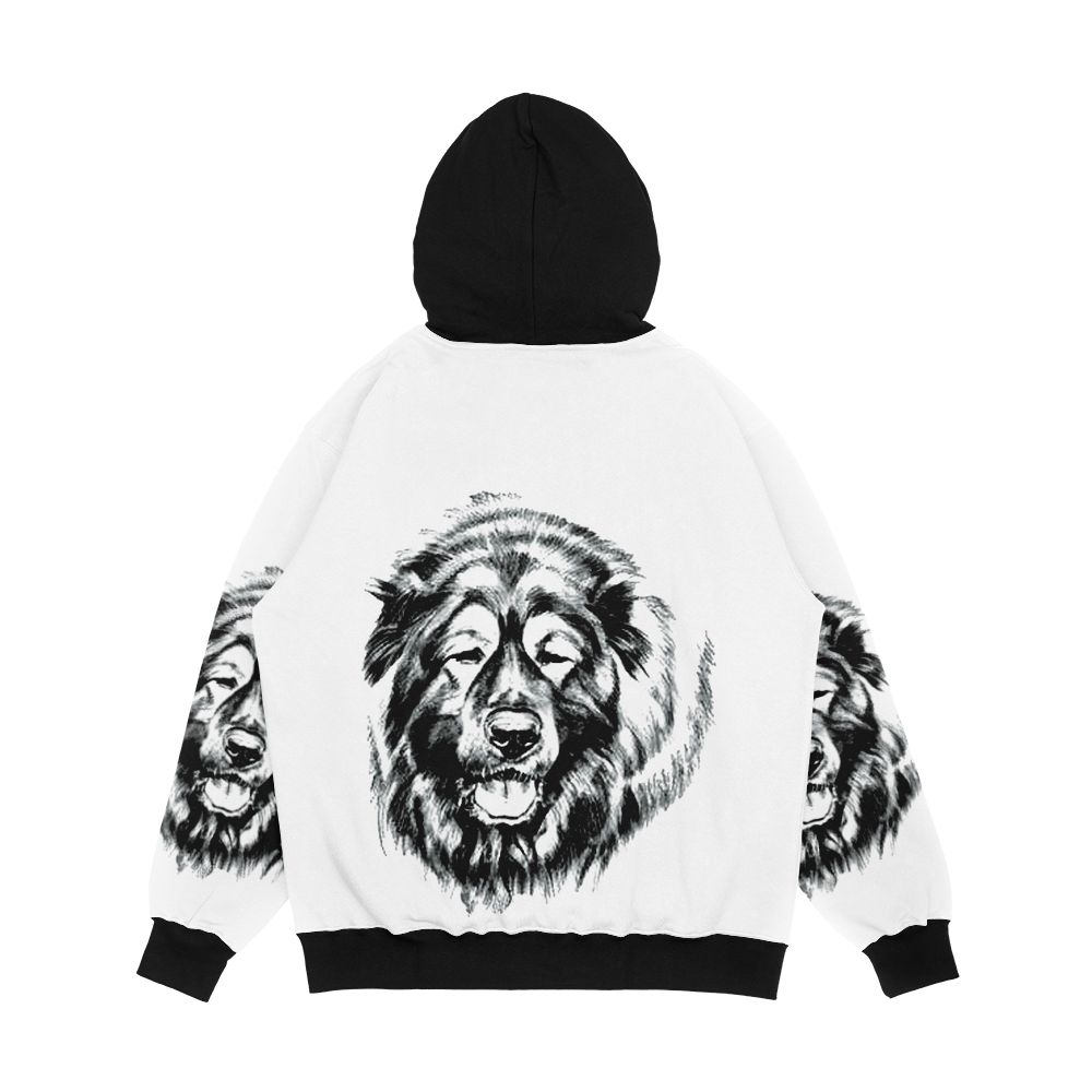 Russian Bear Dog Men's All-Over-Print Hoodie - Image 2