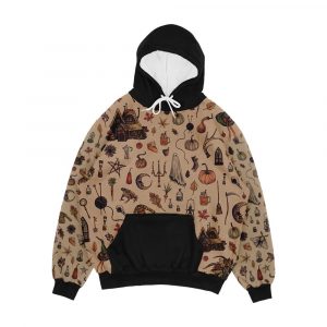 Rustic Brown Cozy Crone Men's All-Over-Print Hoodie