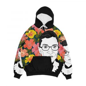 Ruth Bader Ginsburg Floral Men's All-Over-Print Hoodie